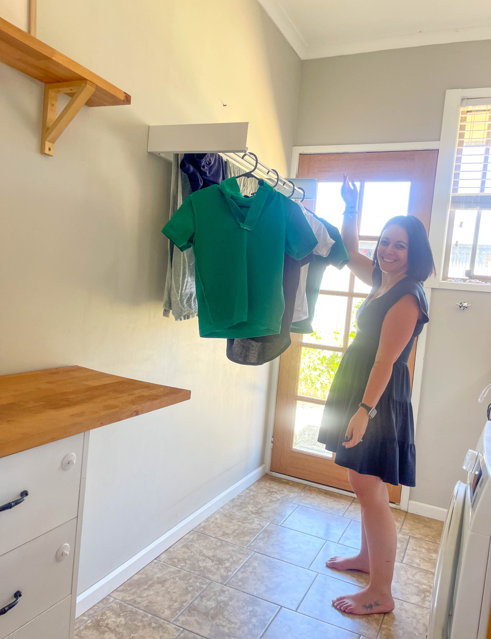 Wall Mounted Drying Rack - Foldable Indoor and Outdoor Drying Rack